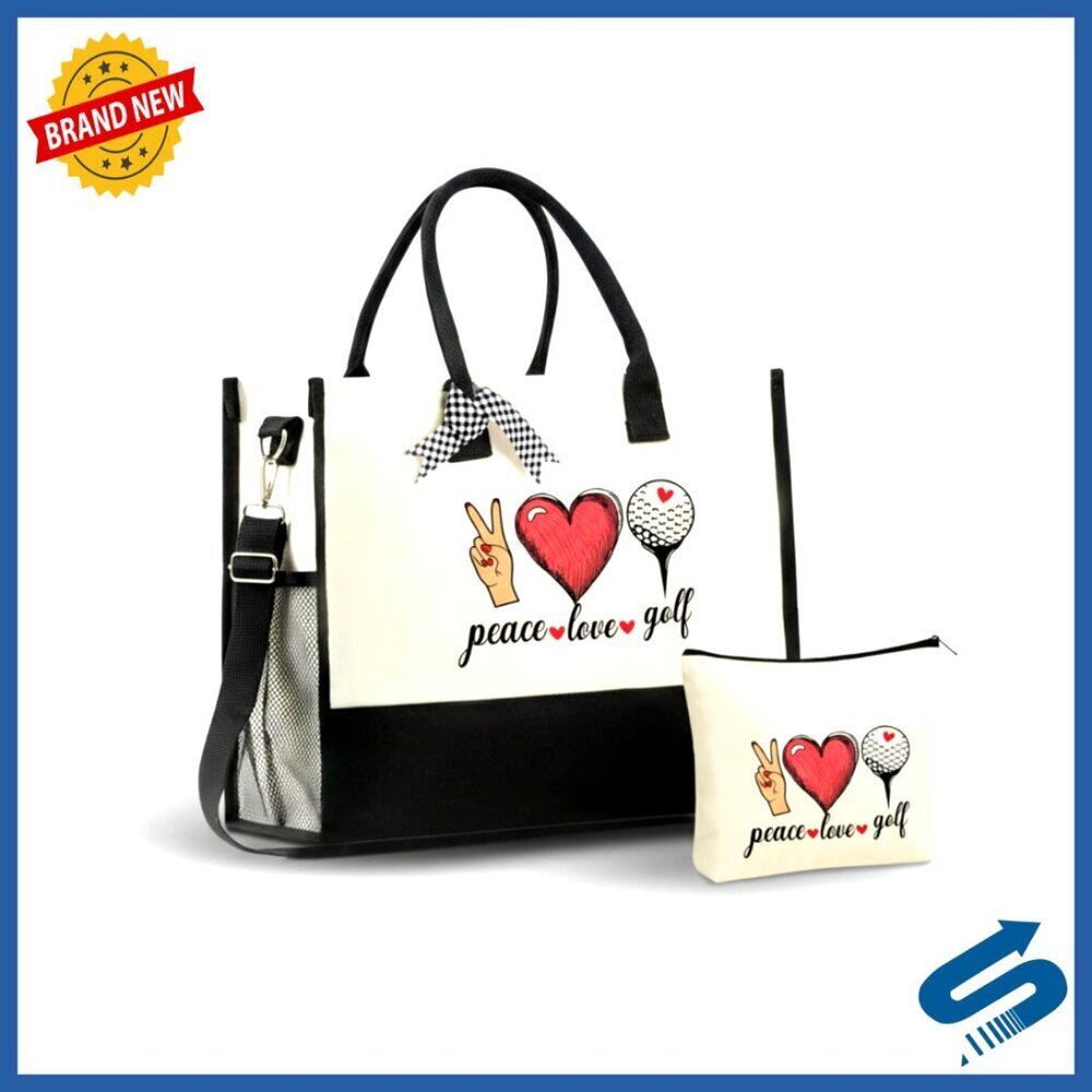 Canvas Tote Bag with Makeup Pouch Versatile Lightweight Chic Everyday Carry